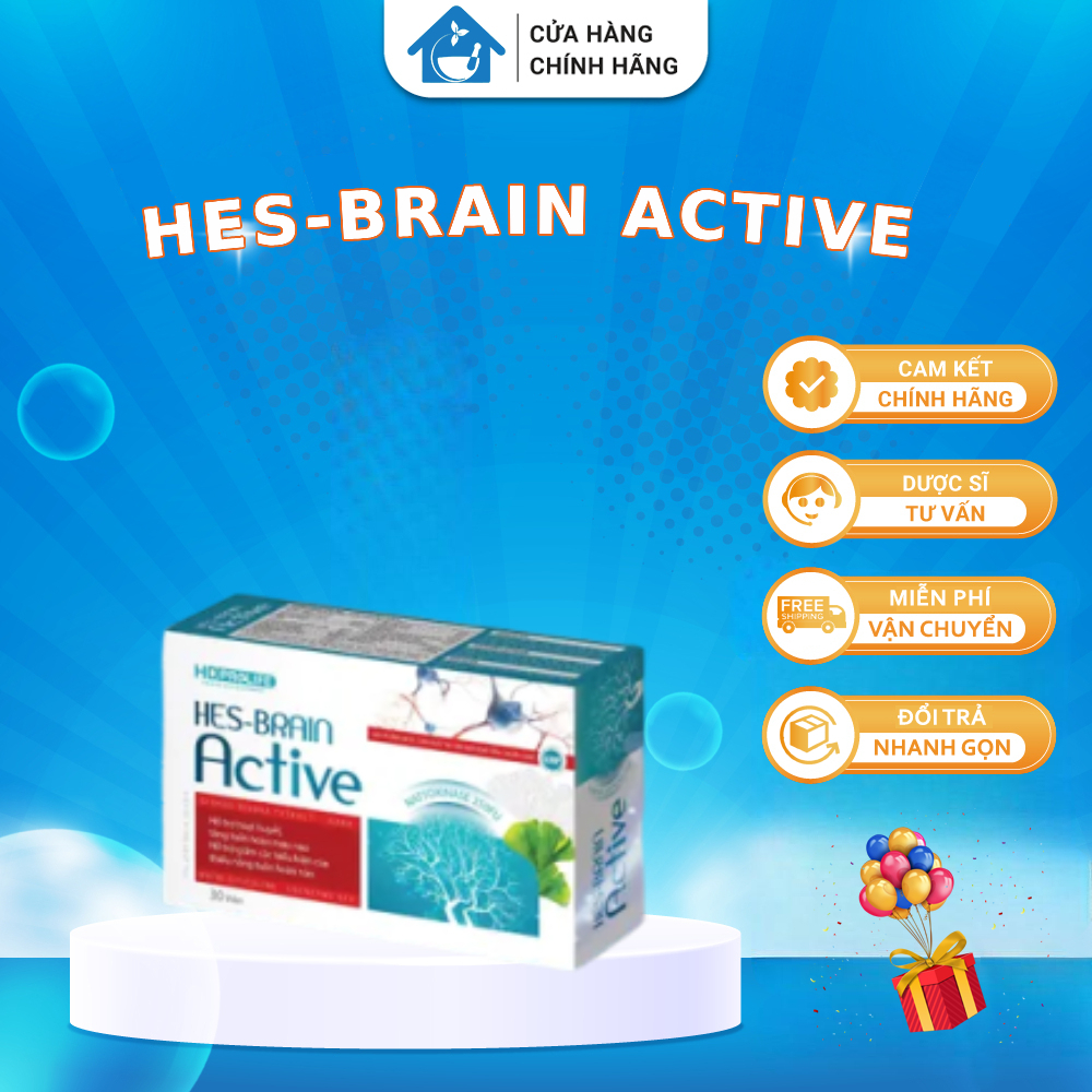 [CHÍNH HÃNG] Viên uống Bổ Não HES-BRAIN ACTIVE - Hỗ trợ Giảm căng thẳng do stress - Hộp 30 viên