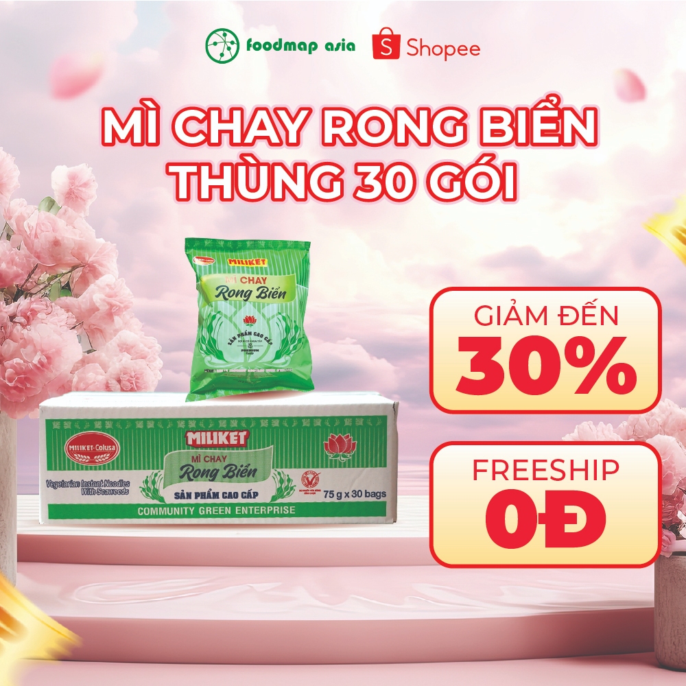 [DEAL HOT] Mì Chay Rong Biển Miliket Ngon Dễ Ăn - Thùng 30 gói - FoodMap