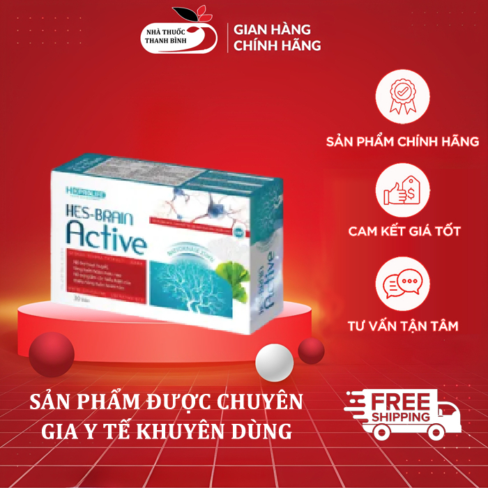 [CHÍNH HÃNG] Viên uống Bổ Não HES-BRAIN ACTIVE - Hỗ trợ Giảm căng thẳng do stress - Hộp 30 viên