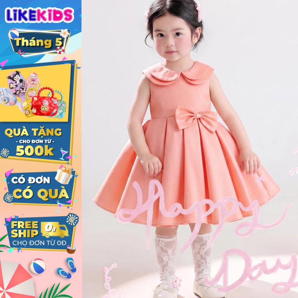Đầm bé gái công chúa kiểu dáng CỔ SEN cao cấp, xinh xắn phù hợp đi tiệc TAFTA MH44 D63 - LikeKids