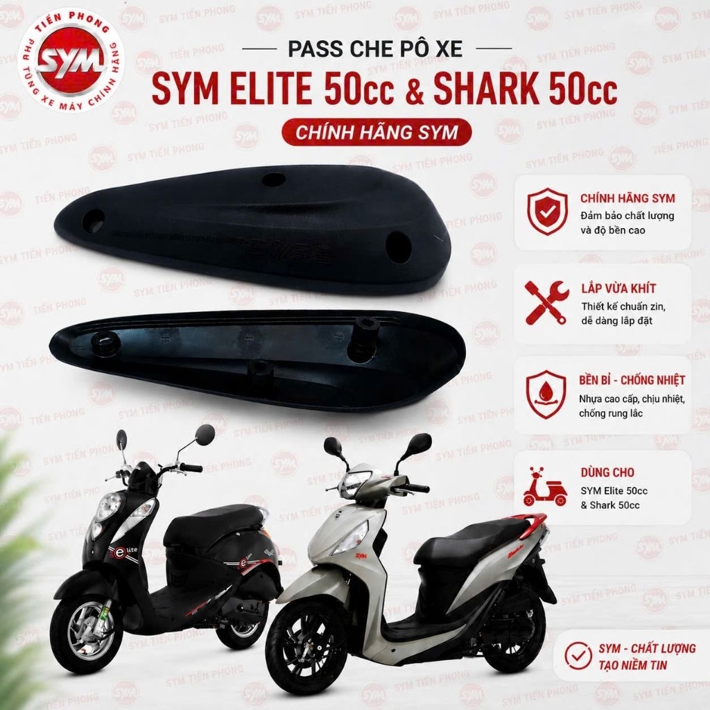 Pass Che Pô Xe SYM Elite 50cc & Shark 50cc [Chính Hãng SYM]
