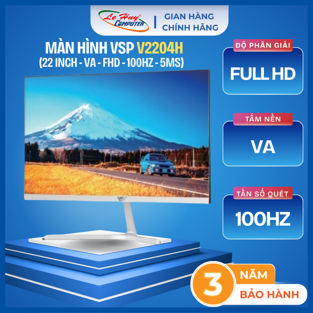 Màn hình phẳng VSP V2204H (21.5inch / VA / FHD / 100Hz / 5ms / Trắng) - Hàng Chính Hãng