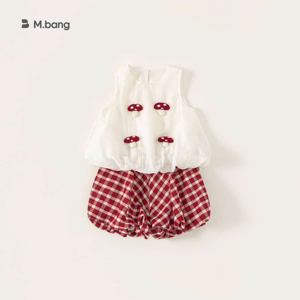 ODER.HH26.MBB390- SET BỘ ĐÍNH NẤM BÉ HÃNG MBANG 80-140 | Hương Nhím Kids