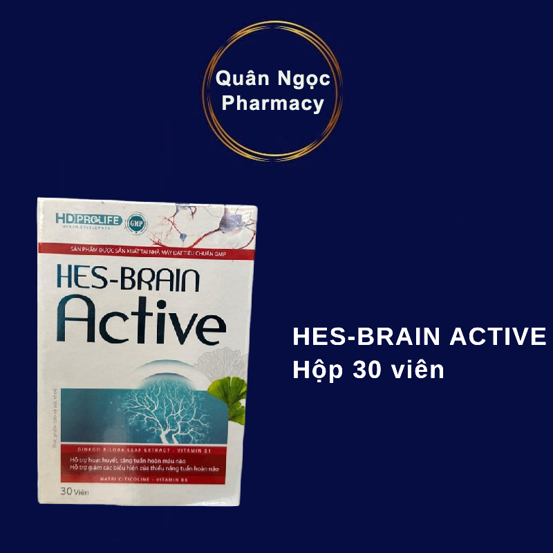 [CHÍNH HÃNG] Viên uống Bổ Não HES-BRAIN ACTIVE - Hỗ trợ Giảm căng thẳng do stress - Hộp 30 viên