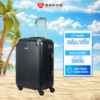 Vali kéo nhựa du lịch sakos sapphire khung dây kéo z22 - size s / xách tay - khóa tsa - nhựa pc