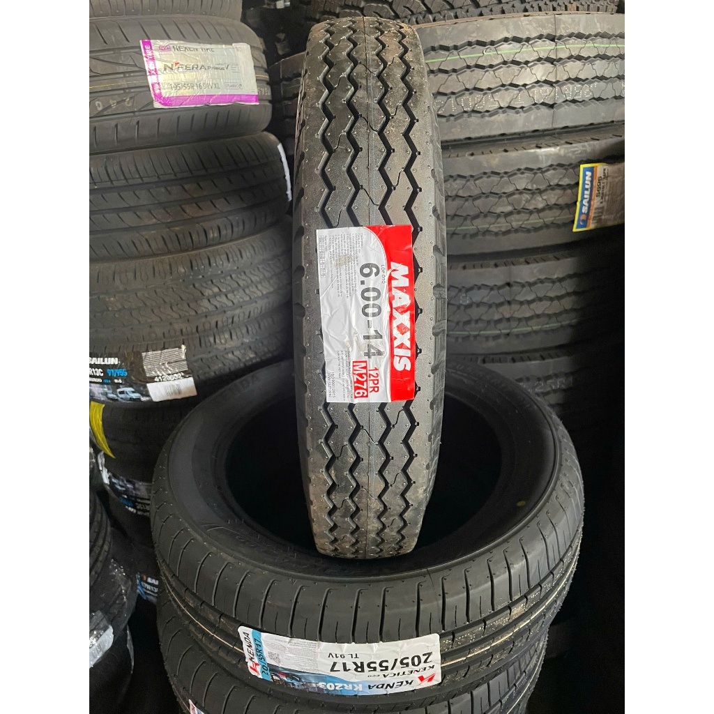 Lốp 600-14 Maxxis dọc bố vải 12pr; Lốp trước xe Kia 1T25