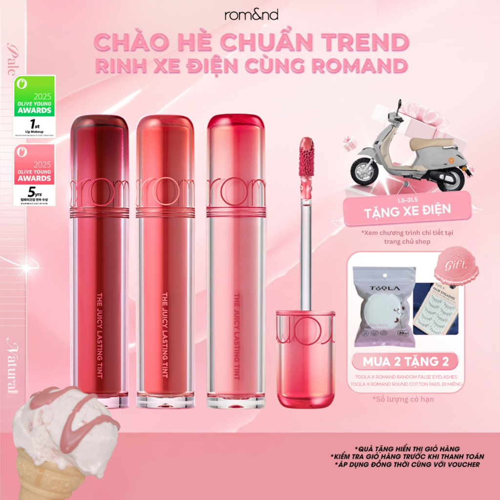 [Rom&nd] Son Tint lì cho môi căng mọng THE JUICY LASTING TINT