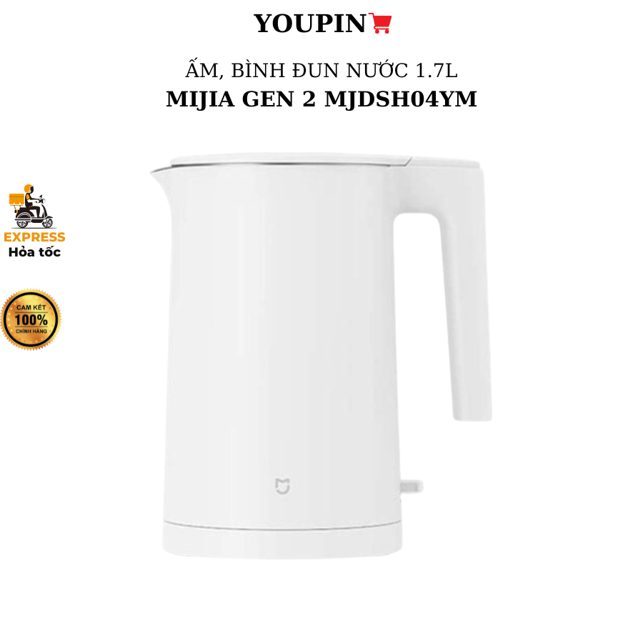 Ấm đun nước siêu tốc Xiaomi Mijia Gen 2 MJDSH04YM 1.7L công suất 1800W Inox 304, miLife N5 1.8L