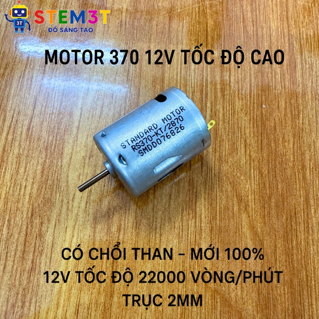 Motor 370 tốc độ cao 19000 - 51000 RPM điện áp 3.7V - 11V 12V dùng pin cho mô hình RC - LK0297