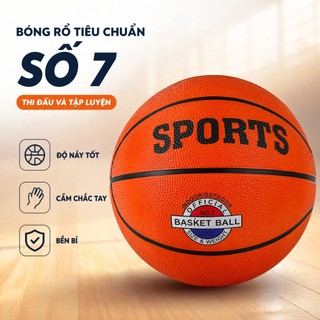Quả Bóng Rổ SPORTS Đủ Size 3-5-7 Cho Trẻ Em & Người Lớn - Bóng Tập Luyện Cao Cấp Siêu Bền, Độ Nảy Tốt Tặng Kim Lưới