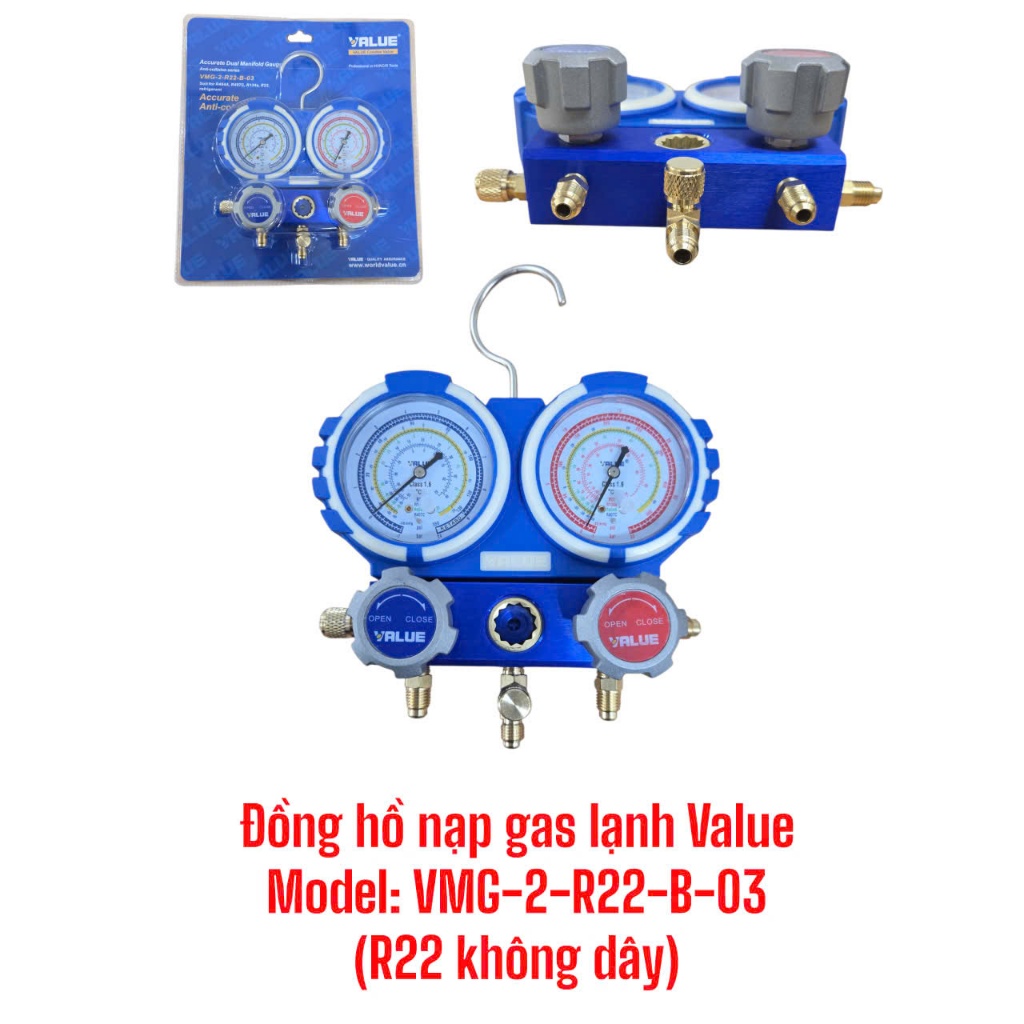 Đồng hồ đo gas Value R22 Không dây -VMG-2-R22-B-03