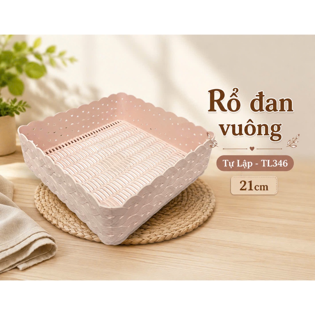 Rổ đan vuông TỰ LẬP - TL 346 - 21cm