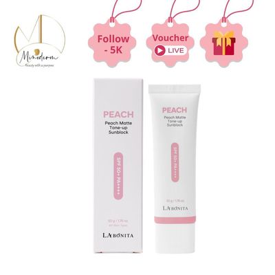 Kem chống nắng Labonita Peach Matte Tone-Up Sunblock nâng tone, giảm ảnh hưởng từ tia UV .