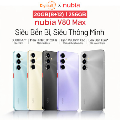 Điện thoại di động Nubia V80 Max 20GB(8+12)/256GB Pin 6000mAh Màn hình 6.9" 120Hz NFC Bảo hành 18 tháng