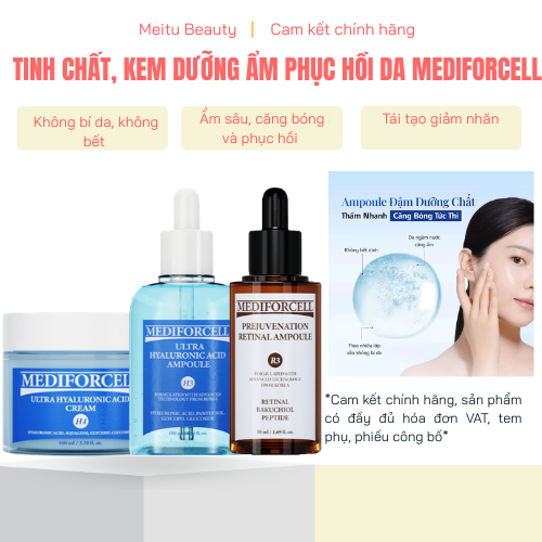 Tinh Chất, Kem Dưỡng Ẩm Phục Hồi Da MEDIFORCELL Ultra Hyaluronic Acid, Prejuvenation Retinal - Meitu