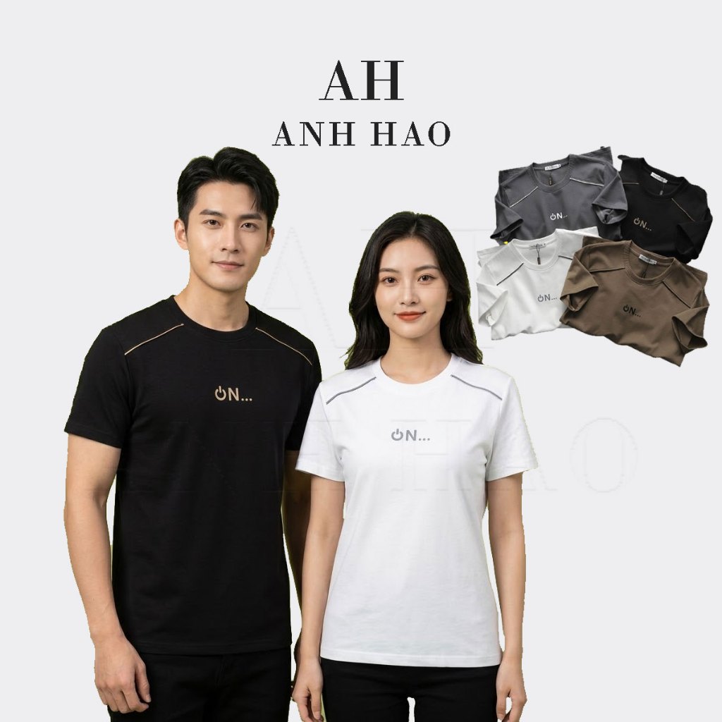 Áo thun nam cổ tròn QN, áo phông nam cotton mịn, form basic thoải mái | AH STUDIO