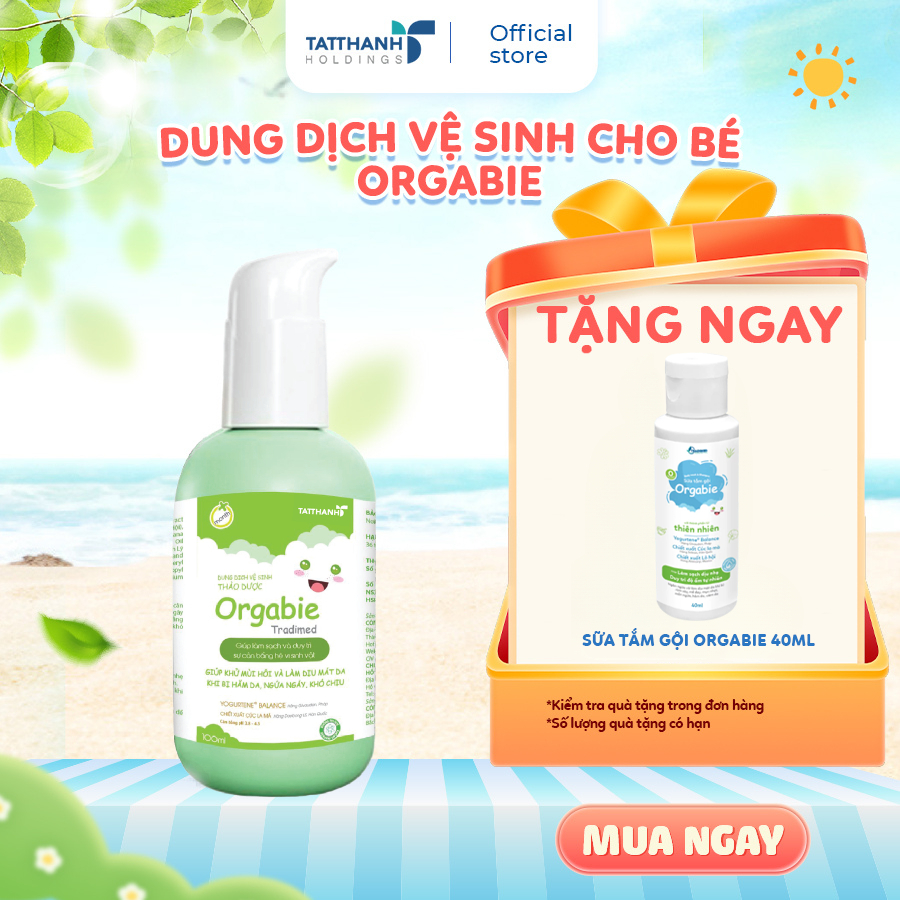 Dung Dịch Vệ Sinh Cho Bé Gái & Bé Trai Orgabie - Giúp Khử Mùi Hôi, Ngăn Ngừa Viêm, Ngứa