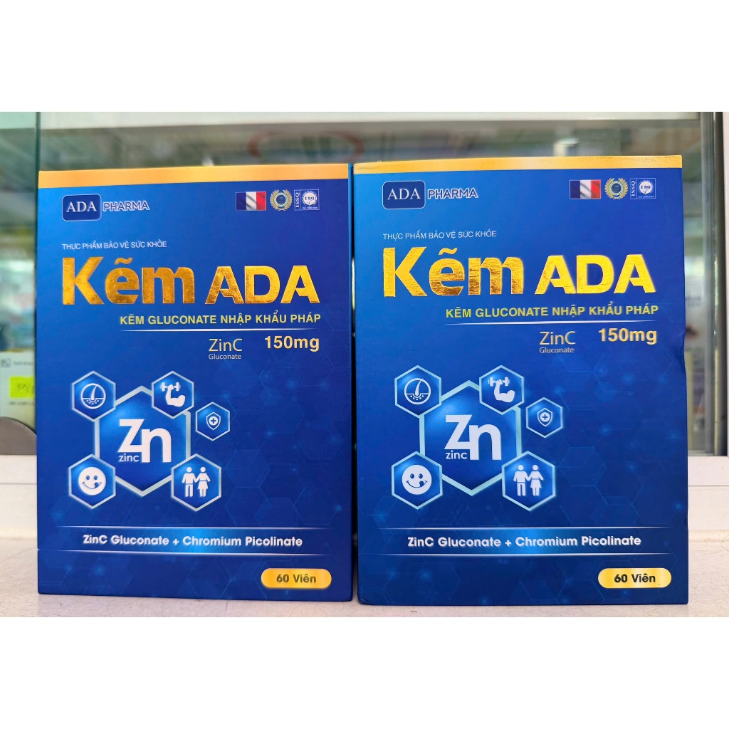 Kẽm ADA 150mg Kẽm Gluconate Nguyên Liệu Nhập Pháp. - Hỗ trợ tăng cường sức khỏe, đề kháng