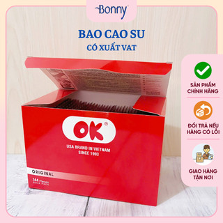 Bao cao su siêu mỏng OK, bao cao su kéo dài thời gian quan hệ, dùng cho gia đình, khách sạn, hộp 144c