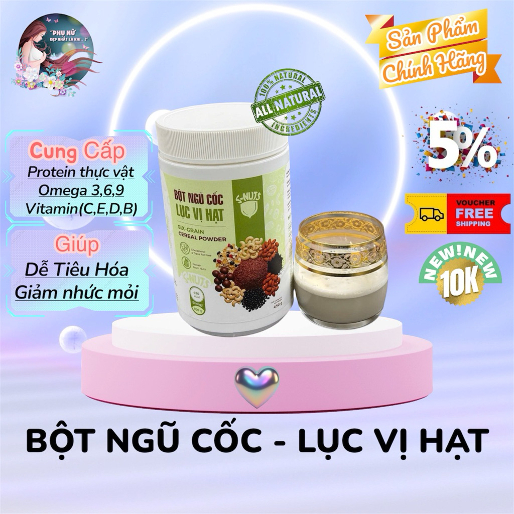 BỘT NGŨ CỐC - LỤC VỊ HẠT S-NUTS ( Protein, Omega, Vitamin(C,E,D,B1,B6,B12) 450g