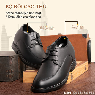 [ 8CM ] Giày Cao Nam T&Tra T81 Đen - Ít Dốc