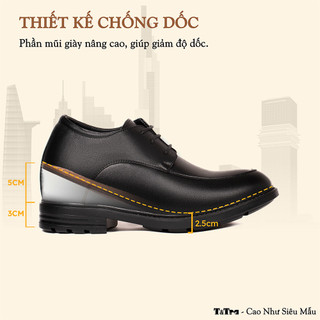 [ 8CM ] Giày Cao Nam T&Tra T81 Đen - Ít Dốc