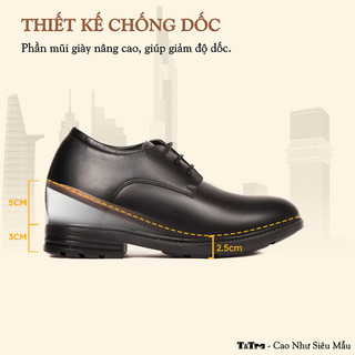 [ 8CM ] Giày Độn Nam T&Tra T82 Đen - Ít Dốc