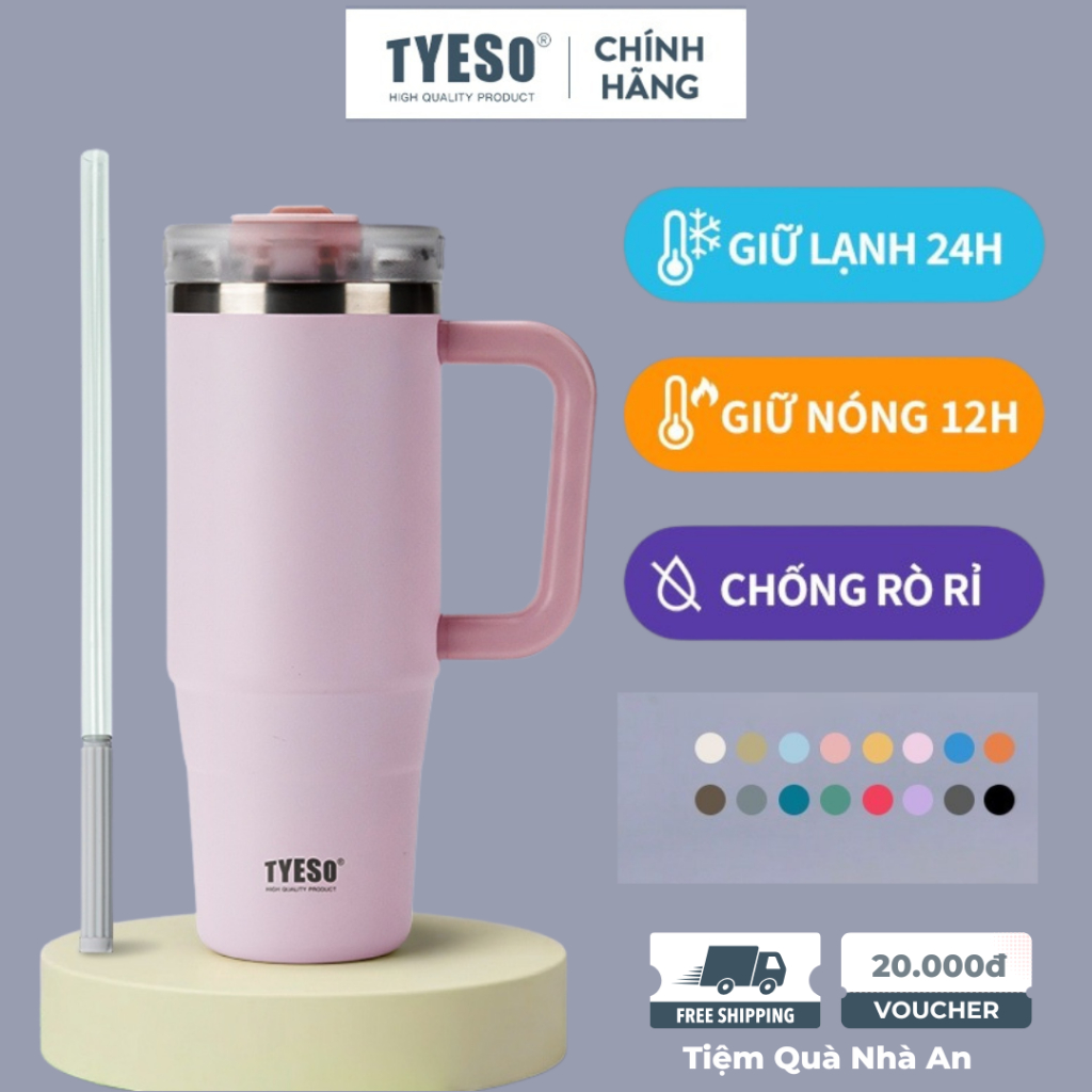 [Chính Hãng] Bình Giữ Nhiệt TYESO dáng thể thao với thép không gỉ hai lớp tumbler bottle 900mlTS-886