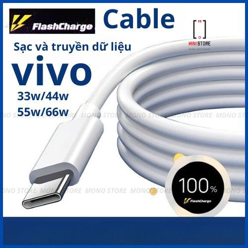 Cáp sạc vivo, dây sạc nhanh type C hỗ trợ sạc nhanh supper charge 33w 44w 55w 66w vivo