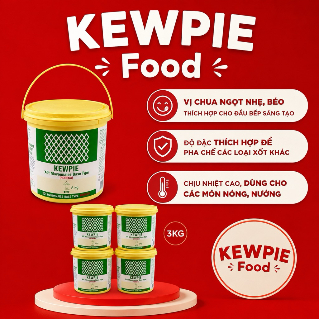 XỐT MAYONNAISE BASE HORECA 3KG KEWPIE GIÁ TỐT NHẤT