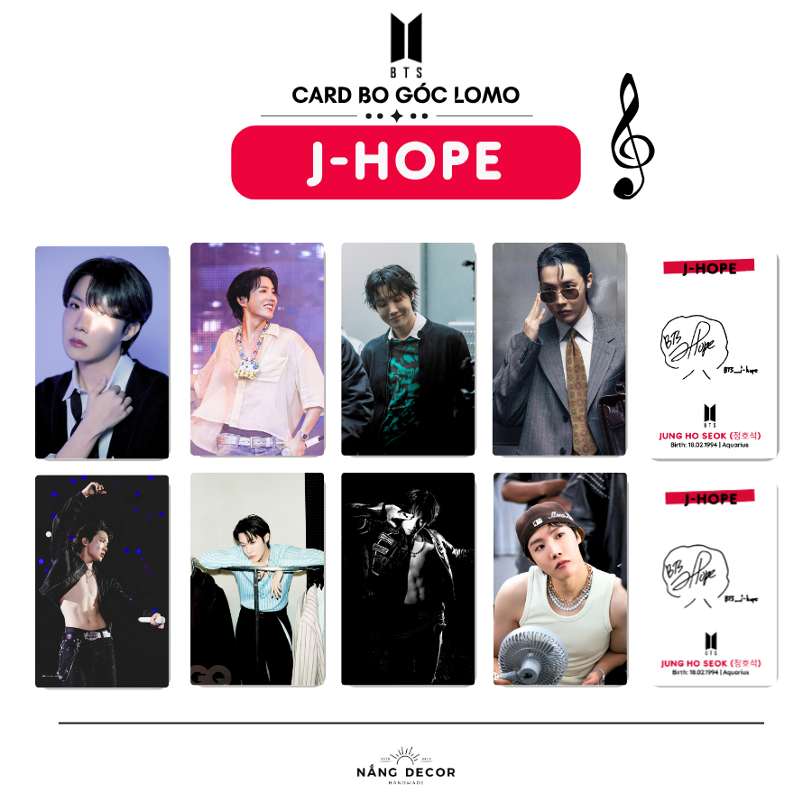 [HCM] Card Bo Góc BTS - JHOPE Jung Ho Seok - Size 5.4 x 9cm | Nắng Decor 2015