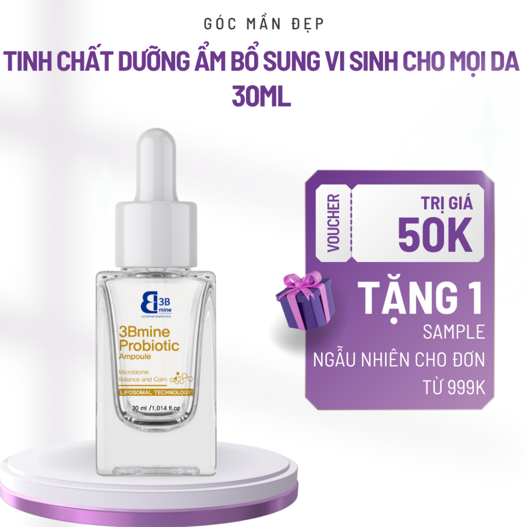 3Bmine Probiotic Ampoule Tinh Chất Probiotic Dưỡng Ẩm Bổ Sung Vi Sinh Cho Mọi Da 30ml - Gocmandep