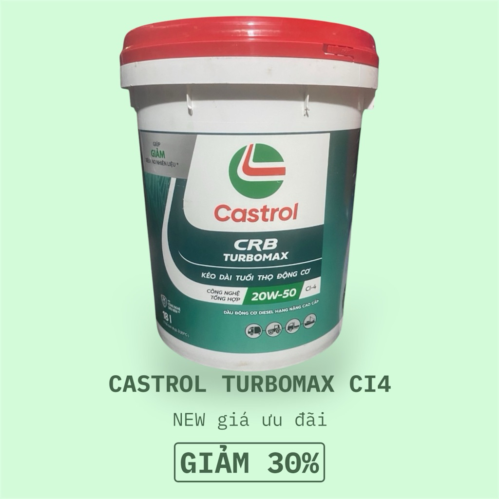 Dầu nhớt Castrol CRB Turbomax 15W40 CI4 18 Lít