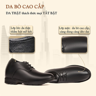 [10CM] Giày Nam Đế Cao T&Tra T92 Đen - Ít Dốc Mang Thoải Mái Hơn