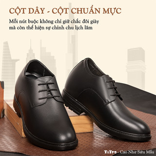 [10CM] Giày Nam Đế Cao T&Tra T92 Đen - Ít Dốc Mang Thoải Mái Hơn