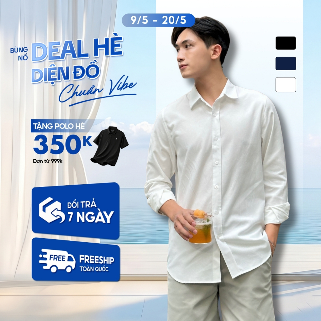 Áo sơ mi tay dài OXFORD chất liệu Oxford Basic, trẻ trung, thanh lịch - FEAER