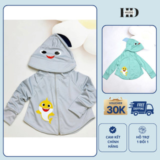 [Mã 6] Áo Chống Nắng Cá Mập Cho Bé Cánh Dơi Thun Lạnh Thông Hơi, Có Mũ Vành Rộng Chống Tia UV Cho Bé Trai Bé Gái