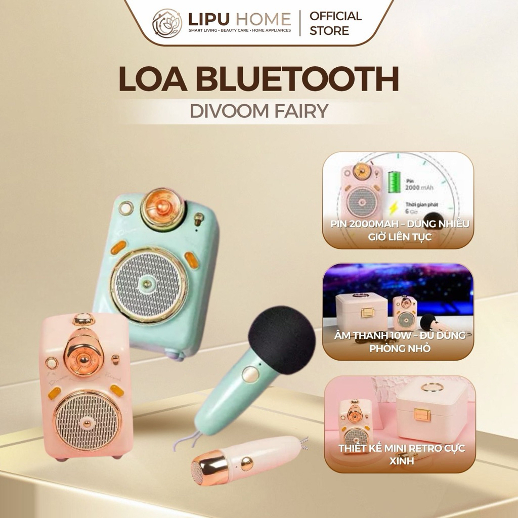 [DIVOOM FAIRY-OK] Bộ loa fairy ok 1 mic và loa karaoke bluetooth - Chính hãng - Sẵn hàng