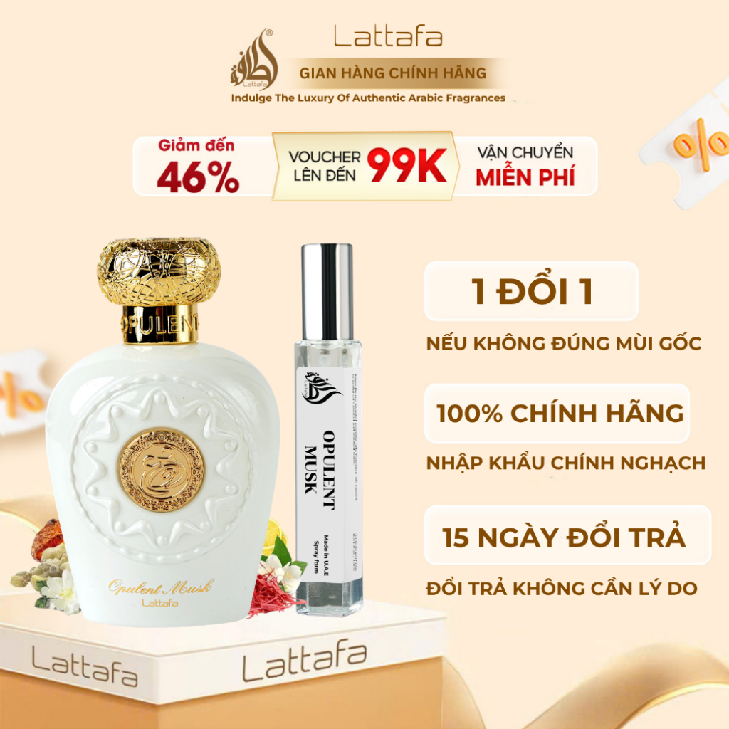 Gốc 30ml | Nước Hoa Nữ Lattafa Opulent Musk Eau De Parfum