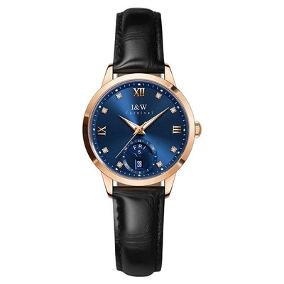 Đồng hồ nữ chính hãng I&W Carnival 55831L-D4,Kính chống xước,Chống nước 30m,bảo hành chính hãng,Máy điện tử(pin),dây da