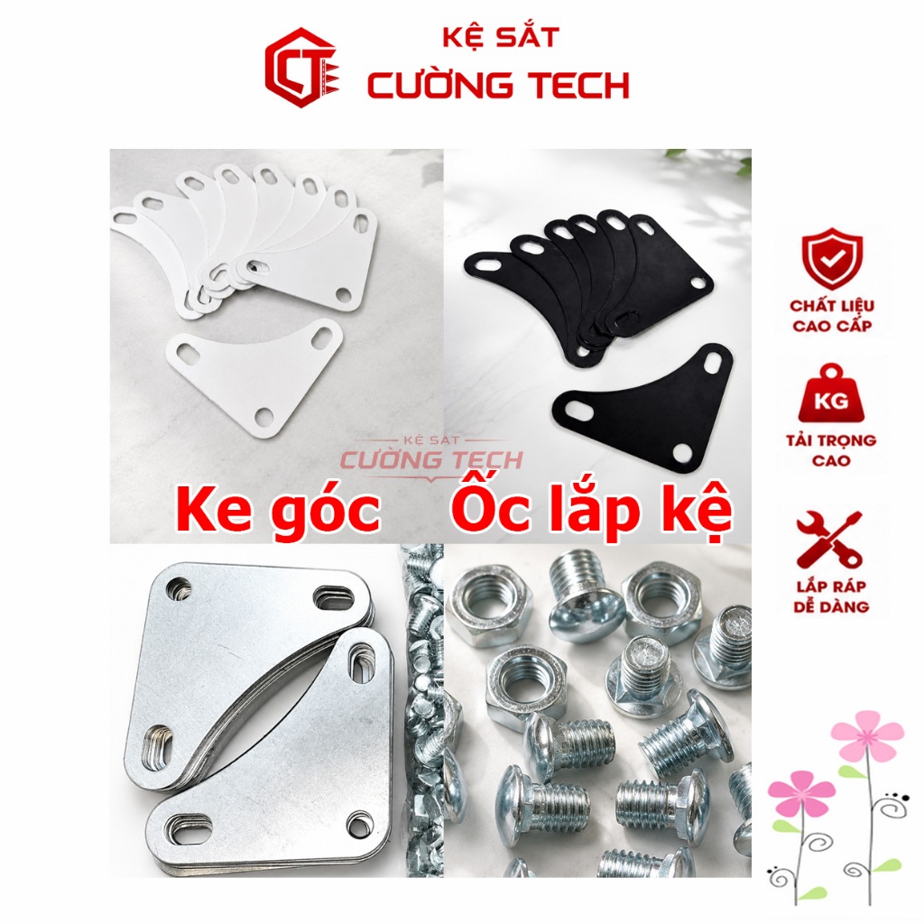 [Combo Ốc, Pas, Chân nhựa] Kệ 2 tầng, 3 tầng, 4 tầng, 5 tầng, Kệ sắt v lỗ, kệ cường tech
