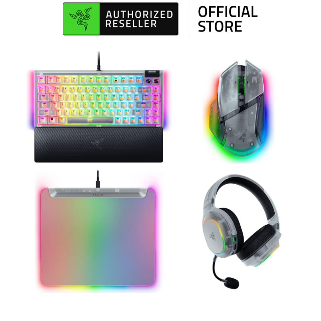Combo Razer Phantom Green/ White Edition - Basilisk V3 Pro 35k - Barrcuda X Chroma - Blackwidow V4 7