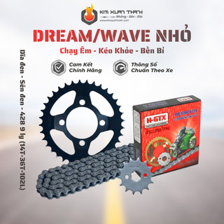 Nhông Sên Dĩa Giá Rẻ: Dĩa đen + Sên đen 428 9 Ly (14T-36T-102L) – Dream / Wave Nhỏ
