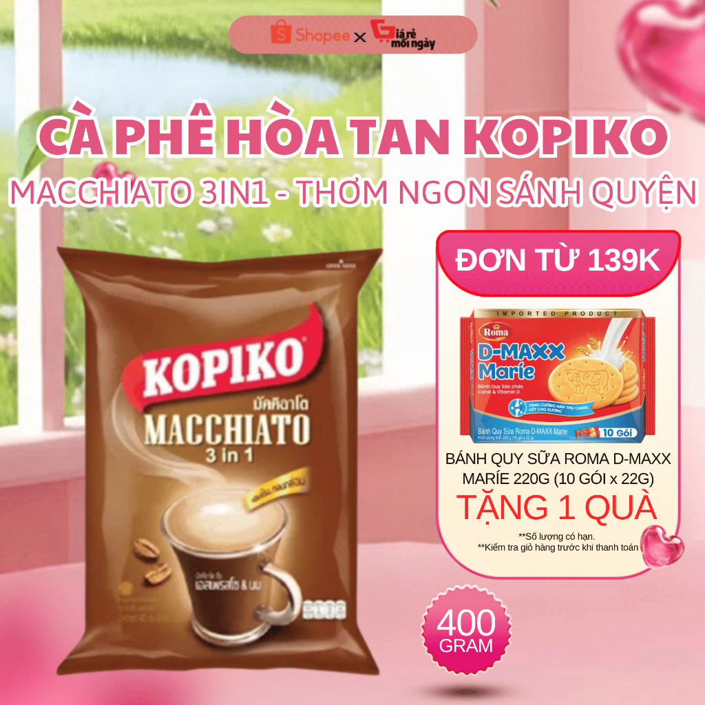 Cà phê hòa tan Kopiko Macchiato Bịch 400g