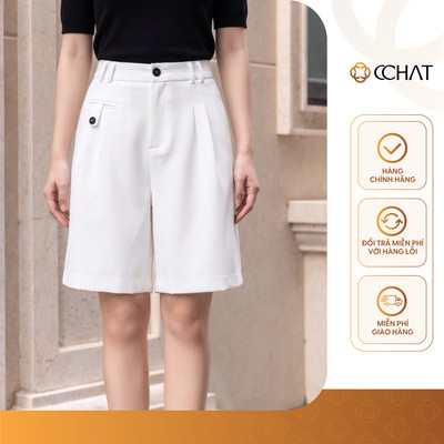 Quần Đùi Nữ 𝐂𝐂𝐇𝐀𝐓 Dáng Suông Lửng Astra Chiết Ly Thân Trước Chất Liệu Tuytsi Cao Cấp 16ONS2006ST