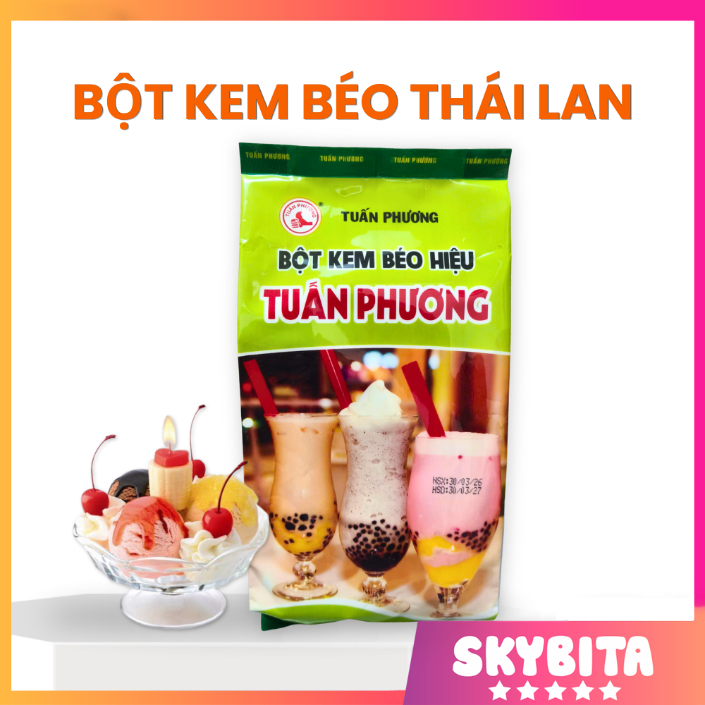 Bột kem béo Thái Lan hiệu Tuấn Phương gói 1kg - Dùng để tạo độ béo, độ mịn cho đồ uống và món ăn