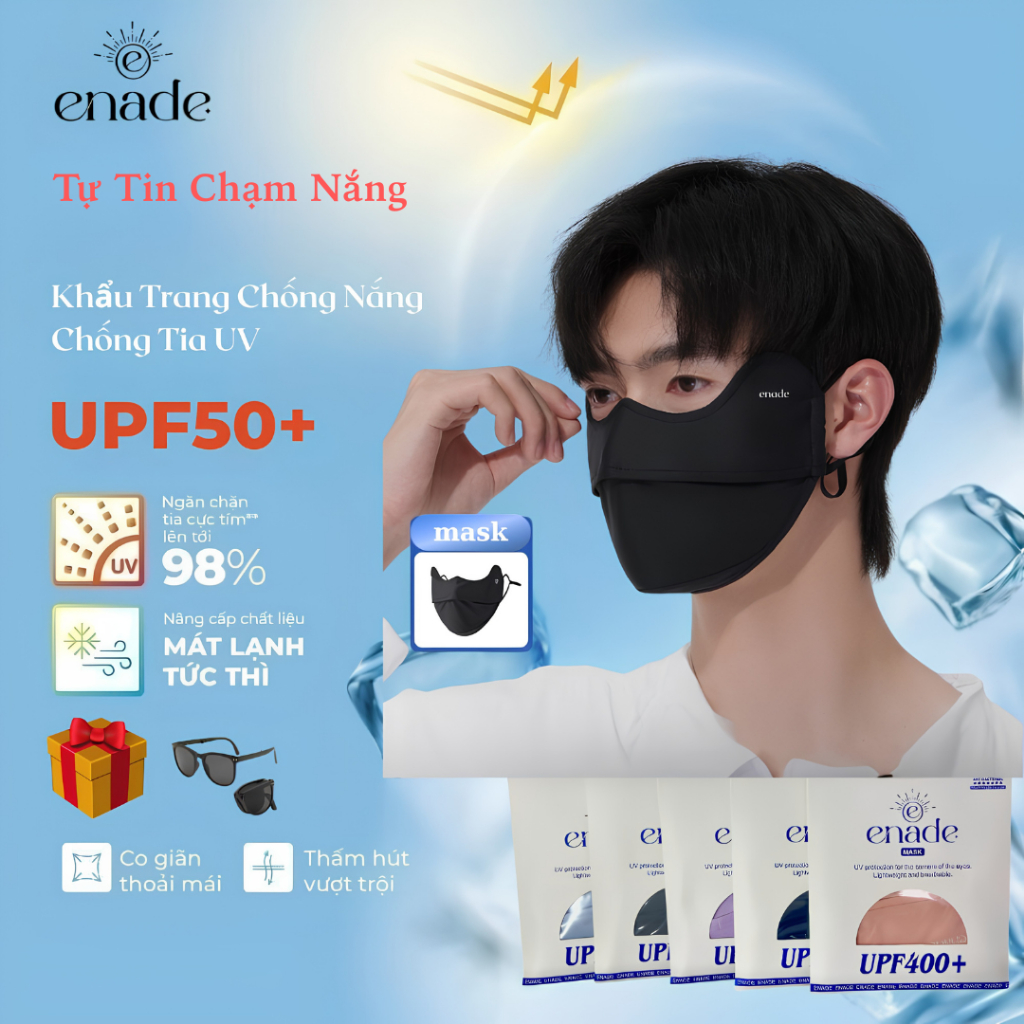Khẩu Trang Vải Nửa Mặt Enade Chống Nắng Chống Tia UV,Phụ Kiện Chống Nắng Mùa Hè