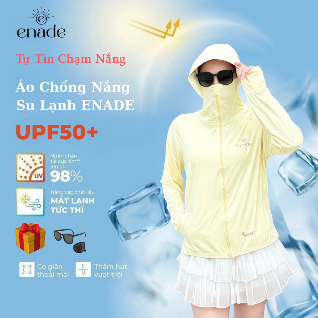 Áo chống nắng su lạnh 5D Enade  UPF 50+ Bảo Vệ Da UVF 95%