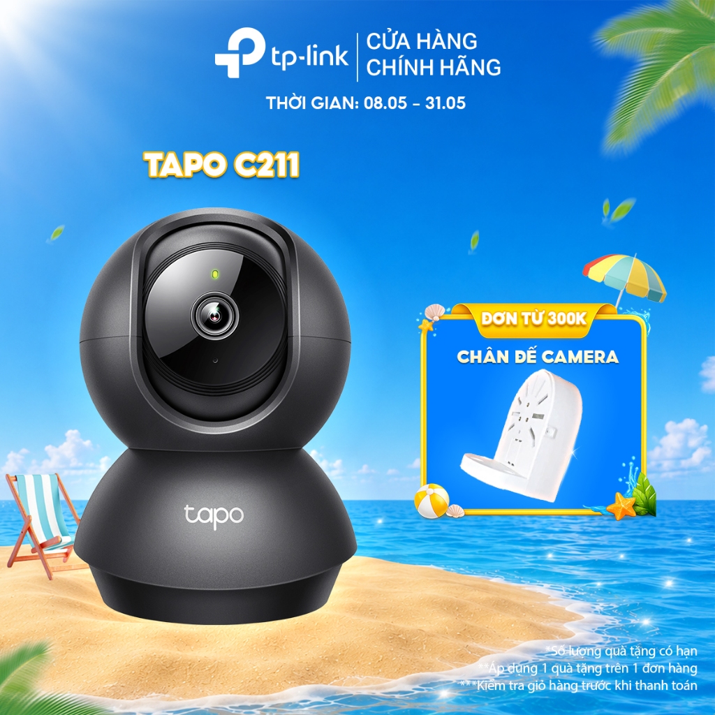 Camera Wifi Trong Nhà TP-Link Tapo C211 Độ Phân Giải 3MP 2K UHD Quay/Quét 360°