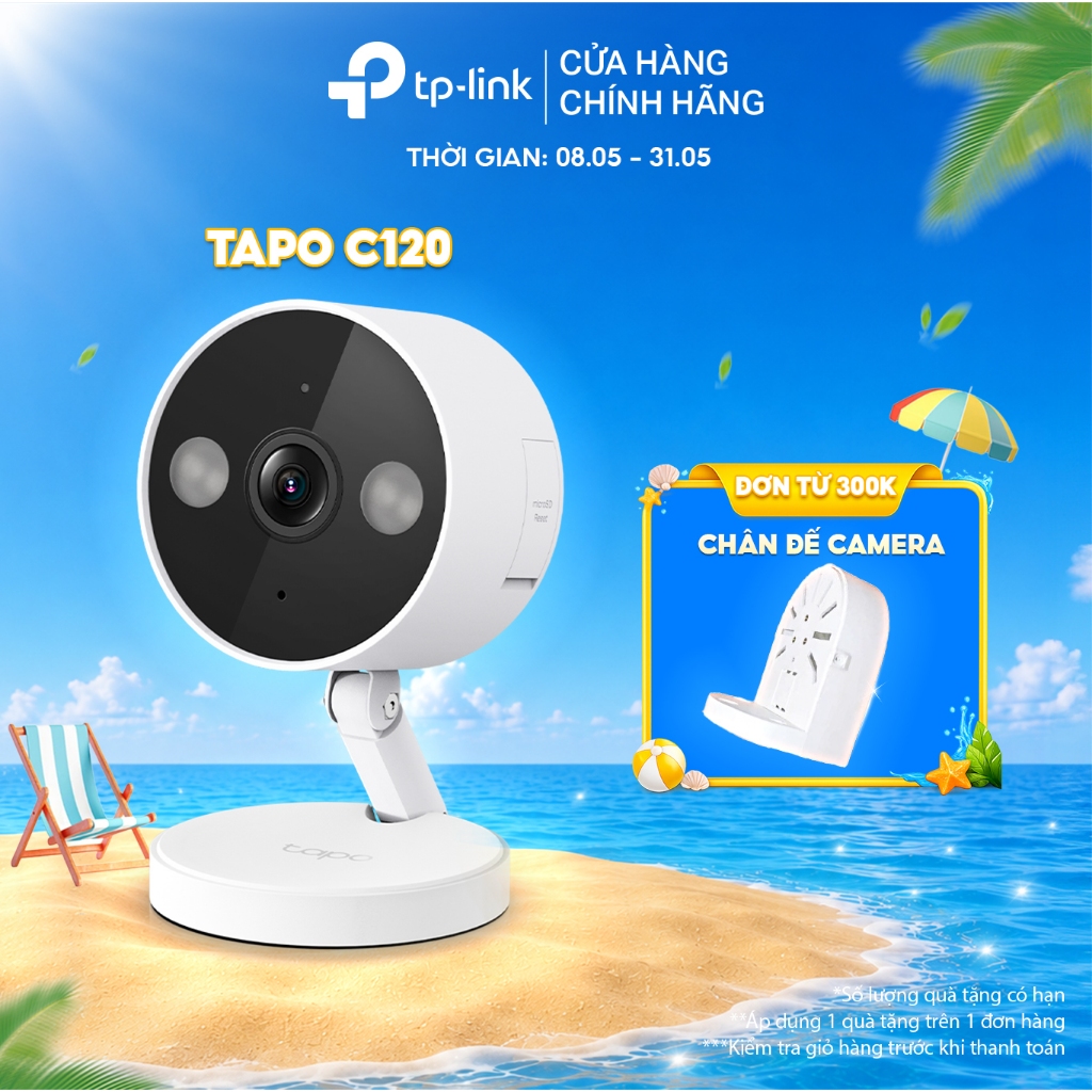 [Hỏa Tốc] Camera Wifi Trong Nhà/Ngoài Trời TP-Link Tapo C120 / C125 Chống Nước, Đế Nam Châm, Độ Phân